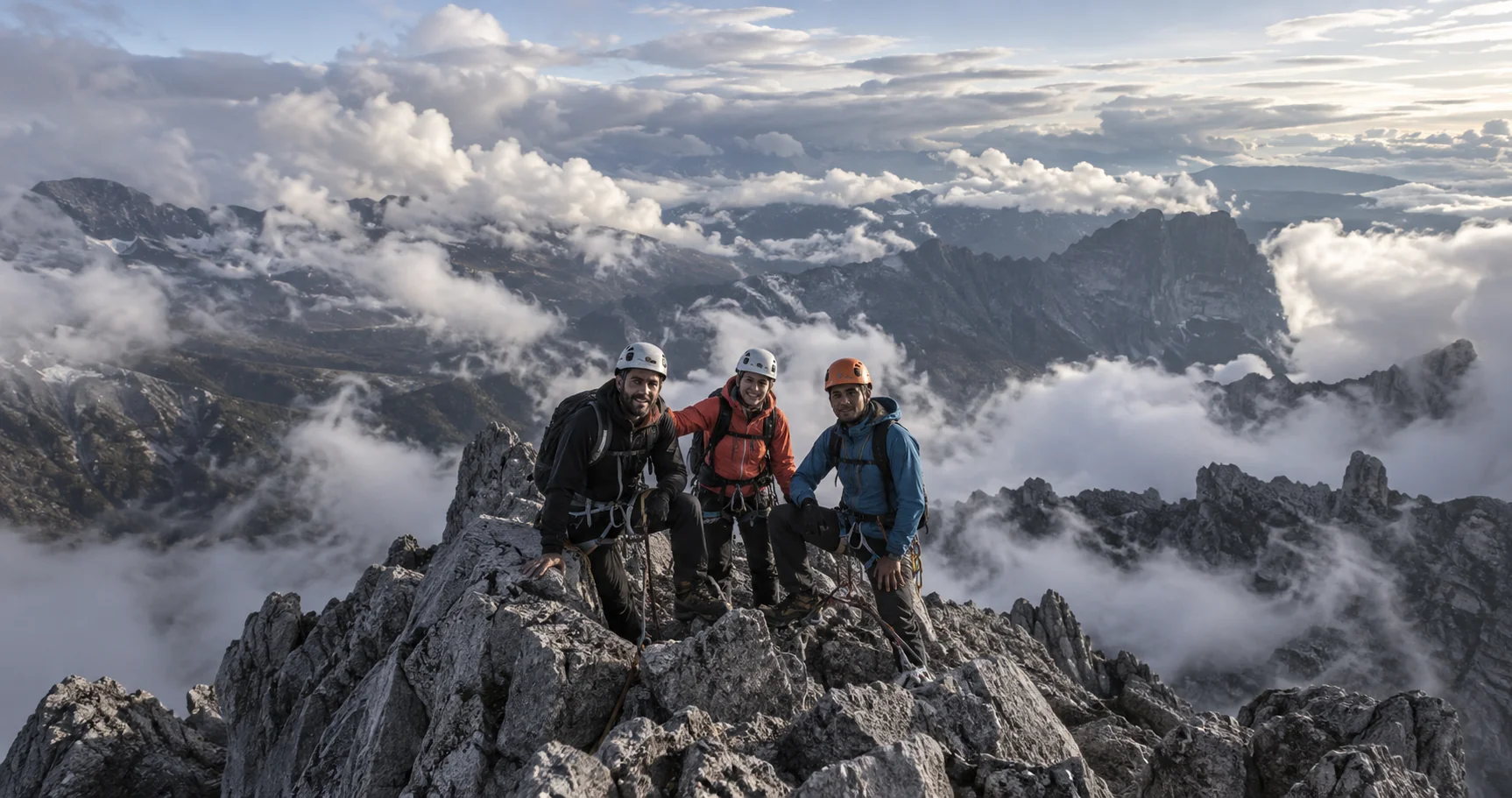 Climbing team on the summit of Carstensz Pyramid